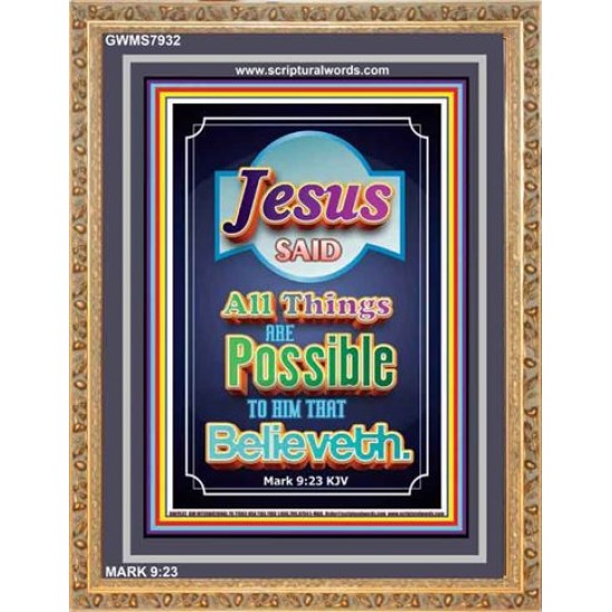 ALL THINGS ARE POSSIBLE   Bible Verses Wall Art Acrylic Glass Frame   (GWMS7932)   
