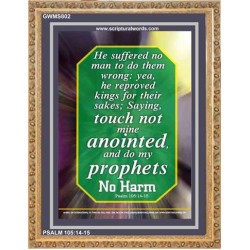 TOUCH NOT MINE ANOINTED   Bible Verse Wall Art Frame   (GWMS802)   "28x34"