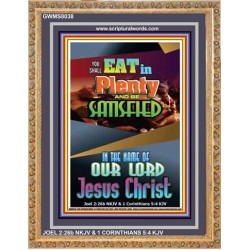 YOU SHALL EAT IN PLENTY   Bible Verses Frame for Home   (GWMS8038)   