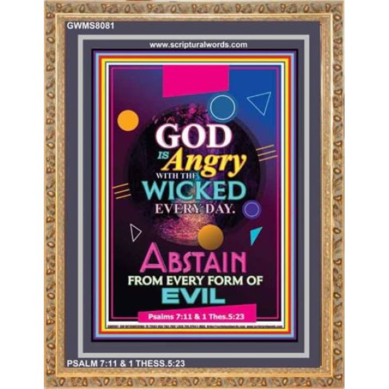 ANGRY WITH THE WICKED   Scripture Wooden Framed Signs   (GWMS8081)   