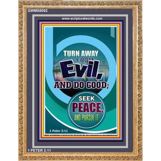 TURN AWAY FROM EVIL   Encouraging Bible Verses Framed   (GWMS8082)   