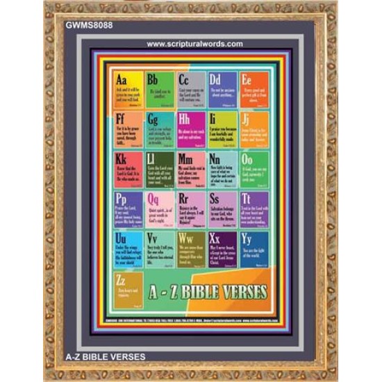 A-Z BIBLE VERSES   Christian Quote Framed   (GWMS8088)   