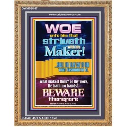 WOE UNTO HIM WHO STRIVETH WITH HIS MAKER   Bible Verses Wall Art Acrylic Glass Frame   (GWMS8167)   