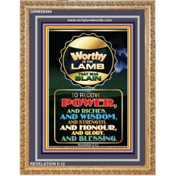 WORTHY IS THE LAMB   Framed Bible Verse Online   (GWMS8494)   