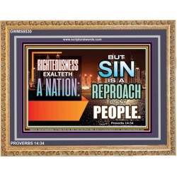 RIGHTEOUSNESS EXALTS A NATION   Encouraging Bible Verse Framed   (GWMS8530)   