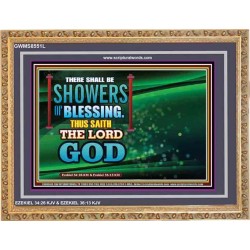 SHOWERS OF BLESSINGS   Encouraging Bible Verses Frame   (GWMS8551L)   
