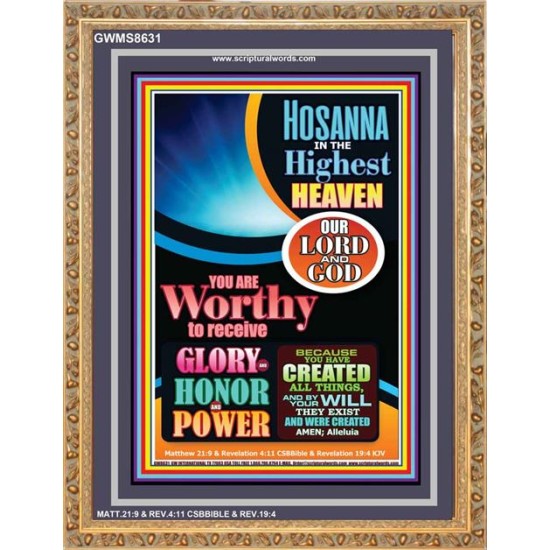 WORTHY TO RECEIVE ALL GLORY   Acrylic Glass framed scripture art   (GWMS8631)   