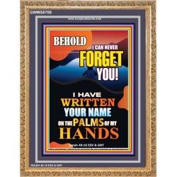 YOUR NAME WRITTEN  IN GODS PALMS   Bible Verse Frame for Home Online   (GWMS8708)   "28x34"