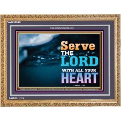 WITH ALL YOUR HEART   Framed Religious Wall Art    (GWMS8846L)   "34x28"