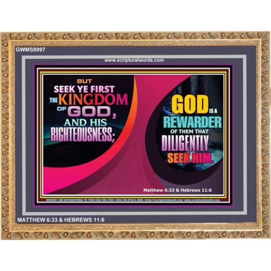 SEEK FIRST THE KINGDOM   Christian Artwork Frame   (GWMS8997)   