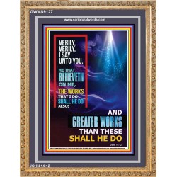 VERILY VERILY I SAY TO YOU   Frame Bible Verses Online   (GWMS9127)   "28x34"