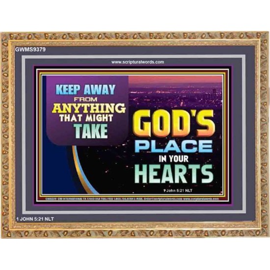 WHAT IS GOD'S PLACE IN YOUR HEART   Large Framed Scripture Wall Art   (GWMS9379)   