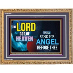 SEND HIS ANGEL BEFORE THEE   Framed Scripture Dcor   (GWMS9413)   