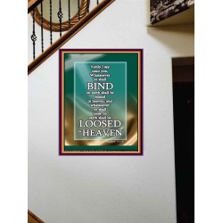 AUTHORITY TO BIND ON EARTH AND IN THE HEAVEN   Framed Restroom Wall Decoration   (GWOVERCOMER1094)   "44X62"
