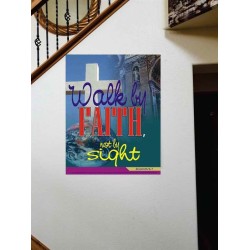 WALK BY FAITH   Inspirational Wall Art Wooden Frame   (GWOVERCOMER1631)   "44X62"