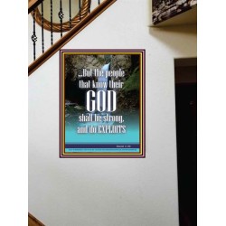 THE PEOPLE THAT KNOW THEIR GOD SHALL BE STRONG   Religious Art Frame   (GWOVERCOMER170)   