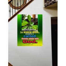 ABIDE WITH GOD   Large Frame Scripture Wall Art   (GWOVERCOMER1926)   