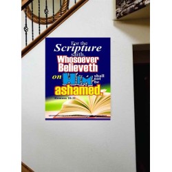 WHOSOEVER BELIEVETH   Acrylic Glass Frame Scripture Art   (GWOVERCOMER3297)   "44X62"