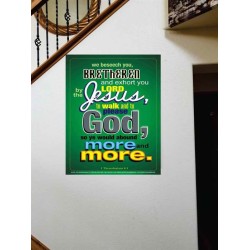 WALK AND TO PLEASE GOD   Printable Bible Verse to Frame   (GWOVERCOMER3407)   "44X62"