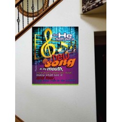 A NEW SONG IN MY MOUTH   Framed Office Wall Decoration   (GWOVERCOMER3684)   