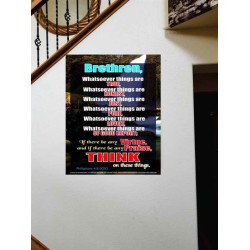 WHATSOEVER THINGS ARE TRUE   Scripture Wood Framed Signs   (GWOVERCOMER3878)   "44X62"