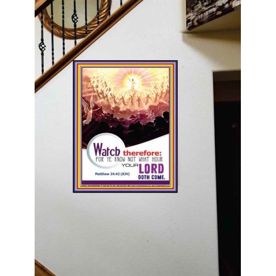 WATCH THEREFORE   Bible Verse Wall Art Frame   (GWOVERCOMER4665)   