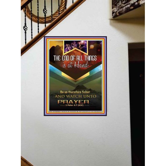 WATCH UNTO PRAYER   Portrait of Faith Wooden Framed   (GWOVERCOMER5140)   