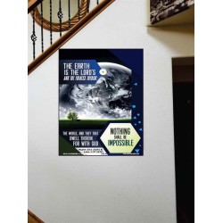 THE WORLD AND THEY THAT DWELL THEREIN   Bible Verse Framed for Home   (GWOVERCOMER5160)   