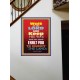 WAIT ON THE LORD   Bible Verses Wall Art Acrylic Glass Frame   (GWOVERCOMER6535)   