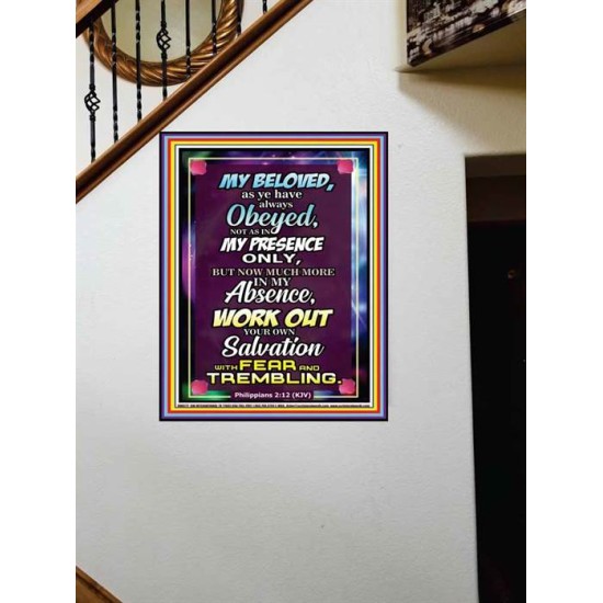 WORK OUT YOUR SALVATION   Christian Quote Frame   (GWOVERCOMER6777)   