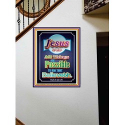 ALL THINGS ARE POSSIBLE   Bible Verses Wall Art Acrylic Glass Frame   (GWOVERCOMER7932)   