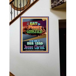 YOU SHALL EAT IN PLENTY   Bible Verses Frame for Home   (GWOVERCOMER8038)   "44X62"