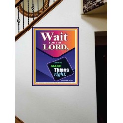 WAIT FOR THE LORD   Framed Scriptural Dcor   (GWOVERCOMER8069)   "44X62"