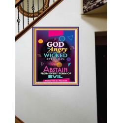 ANGRY WITH THE WICKED   Scripture Wooden Framed Signs   (GWOVERCOMER8081)   