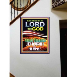 ADONAI JEHOVAH SHAMMAH GOD IS HERE   Framed Hallway Wall Decoration   (GWOVERCOMER8654)   