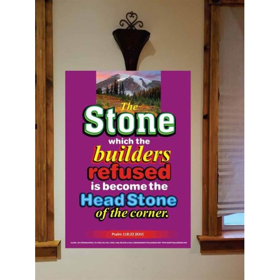 THE STONE WHICH THE BUILDERS REFUSED   Bible Verses Frame Online   (GWOVERCOMER1935)   