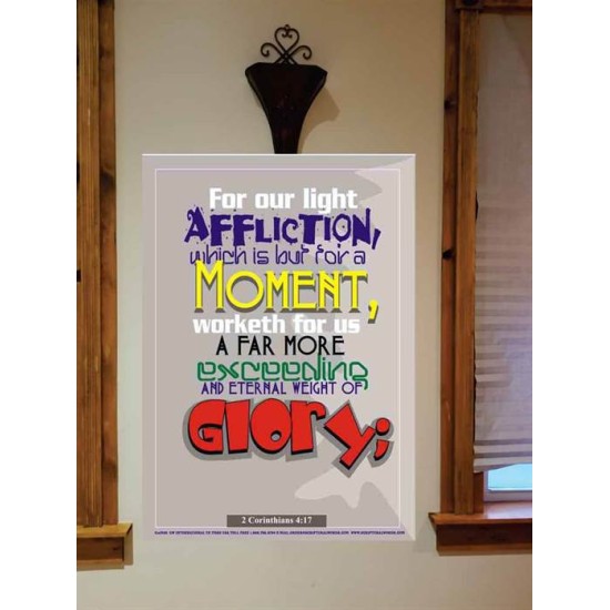 AFFLICTION WHICH IS BUT FOR A MOMENT   Inspirational Wall Art Frame   (GWOVERCOMER3148)   