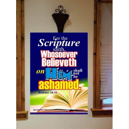 WHOSOEVER BELIEVETH   Acrylic Glass Frame Scripture Art   (GWOVERCOMER3297)   