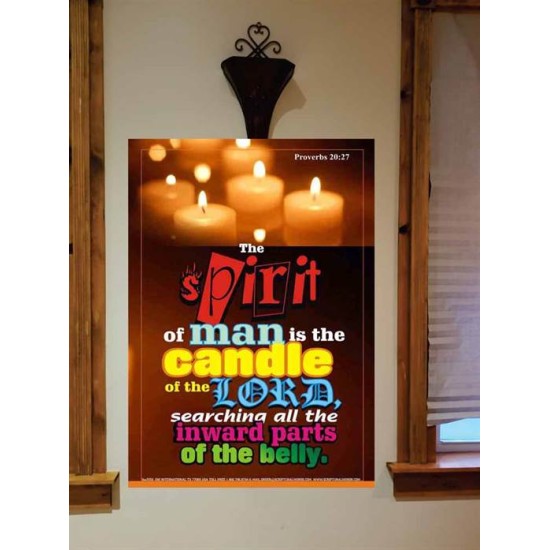 THE SPIRIT OF MAN IS THE CANDLE OF THE LORD   Framed Hallway Wall Decoration   (GWOVERCOMER3355)   