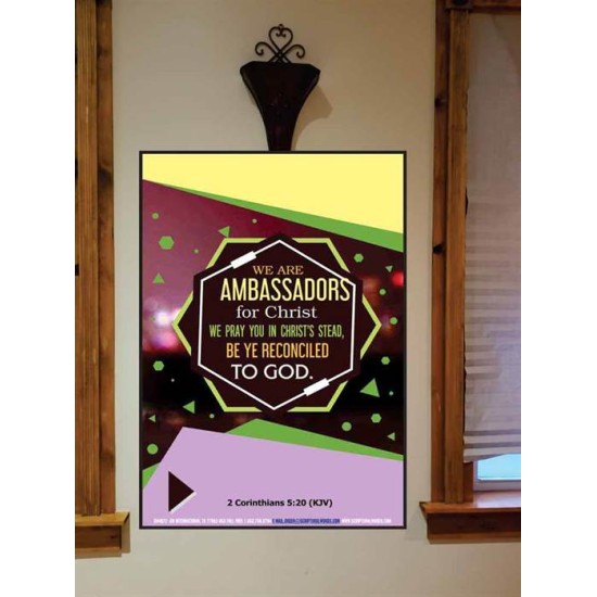 AMBASSADORS FOR CHRIST   Bible Verses Framed for Home   (GWOVERCOMER4972)   