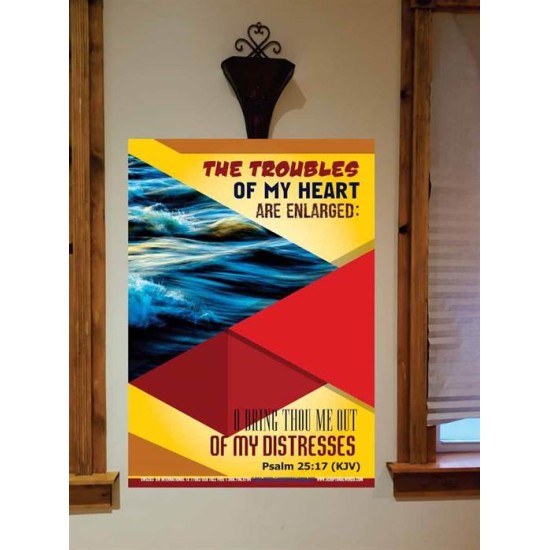 THE TROUBLES OF MY HEART   Scripture Art Prints   (GWOVERCOMER5283)   