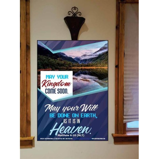 YOUR WILL BE DONE ON EARTH   Contemporary Christian Wall Art Frame   (GWOVERCOMER5529)   