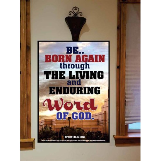 BE BORN AGAIN   Bible Verses Poster   (GWOVERCOMER6496)   