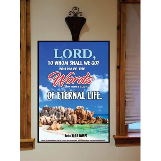 WORDS OF ETERNAL LIFE   Biblical Art Acrylic Glass Frame    (GWOVERCOMER6559)   