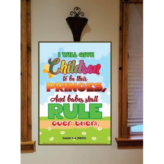 AND BABES SHALL RULE   Contemporary Christian Wall Art Frame   (GWOVERCOMER6856)   
