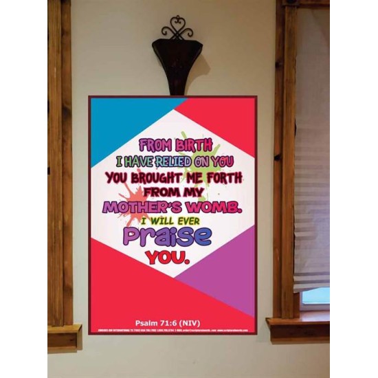 YOU BROUGHT ME FROM MY MOTHERS WOMB   Biblical Art Acrylic Glass Frame    (GWOVERCOMER6883)   