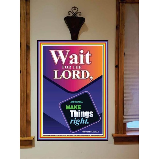 WAIT FOR THE LORD   Framed Scriptural Dcor   (GWOVERCOMER8069)   