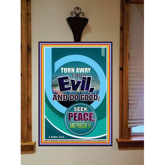 TURN AWAY FROM EVIL   Encouraging Bible Verses Framed   (GWOVERCOMER8082)   