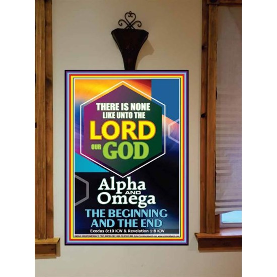 ALPHA AND OMEGA BEGINNING AND THE END   Framed Sitting Room Wall Decoration   (GWOVERCOMER8649)   