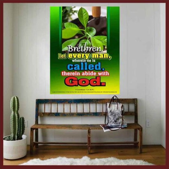 ABIDE WITH GOD   Large Frame Scripture Wall Art   (GWOVERCOMER1926)   